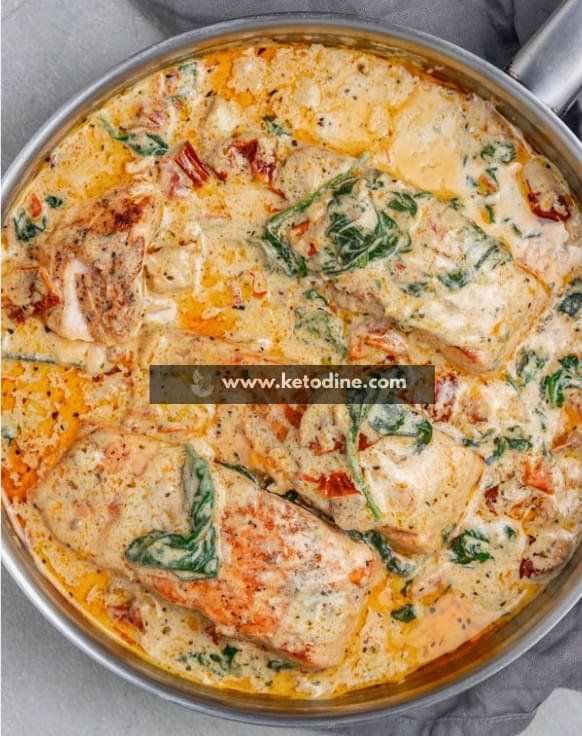 Keto, Low-Carb Creamy Tuscan Salmon: Healthy & Delicious